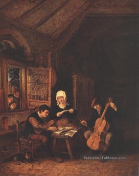  peintre Art - Village Musiciens néerlandais genre peintres Adriaen van Ostade